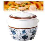 Zuppa in ceramica con coperchio e manici, pentola resistente al calore | Pentola versatile per cucinare e preparare i pasti, perfetta per cucine domestiche e ristoranti, ideale per zuppe