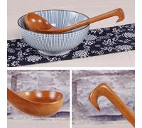Zuppa in legno con manico lungo (28,5 x 7,5 cm) per mescolare per pentola, confezione da 2 pezzi, olio con manico, mestolo, utensile da cucina naturale per mescolare a caldo