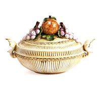 Zuppiera con coperchio servizio da tavola porcellana Italiana Capodimonte 39 cm