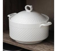 Zuppiera in ceramica, ciotola in porcellana con coperchio, capacità 3600 ml per servire zuppe e stufati, design elegante per la cucina di casa