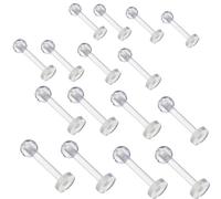 zurabini 24 piercing trasparenti per naso, ipoallergenici, senza nichel, in acrilico trasparente, comodi, per pelli sensibili, uso quotidiano, scuola, lavoro, chirurgia, risonanza magnetica