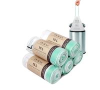 ZURAS® 15 litri con coulisse 150 contenitori biodegradabili e compostabili, certificati e testati DIN EN 13432, resistenti allo strappo e all'acqua