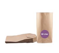 ZURAS® - 25 sacchetti di carta da 80 l per biotonnette in carta resistente all'acqua e agli strappi