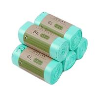 ZURAS® Sacchetti per rifiuti biologici da 6 litri, 200 pezzi, compostabili, biodegradabili a base vegetale, certificati DIN EN 13432, resistenti e impermeabili