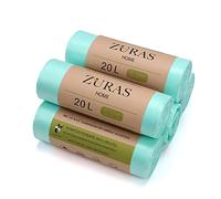 ZURAS Sacchetti rifiuti 20L, 150 pezzi, biodegradabili | sacchetti per rifiuti, sacchetti compostabili, antistrappo, pattumiera cucina, sacchetti spazzatura biodegradabili cucina