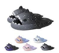 Zureto Ciabatte a forma di squalo con cielo stellato, unisex, Nero/Grigio, 38/39 EU