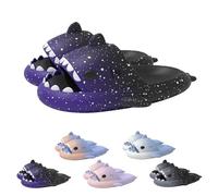 Zureto Ciabatte a forma di squalo con cielo stellato, unisex, Viola/Nero, 42/43 EU