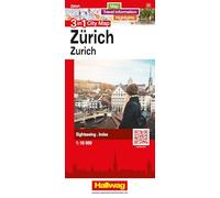 Hallwag Stadtplan Zürich: 3 in 1: Stadtplan, Reiseinformationen und Highlights!