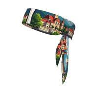 Zurich Svizzera Print Tie Fascia per donne e uomini, fascia per capelli ninja regolabile traspirante fascia di raffreddamento