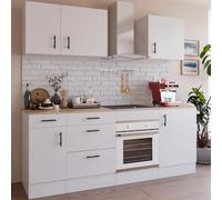 Zurigo - Cucina completa da 220 cm bianco e rovere