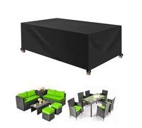 ZUROJ Copertura de Mobili da Giardino 175x120x140cm Telo 420D Oxford Impermeabile Antivento Antipolvere Copri Tavolo da Esterno con Coulisse Copritavolo Telo Copri Mobili da Esterno