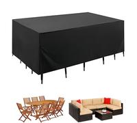 ZUROJ Copertura per mobili da Giardino 202x102x72cm Copertura Tavolo Esterno Rettangolare,Telo Copri Impermeabili per Tavolo e Sedie da Antivento/UV/Impermeabile, Resistente allo Strappo 420D Oxford