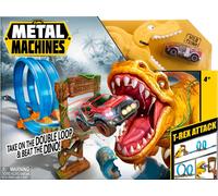 Zuru Metal Machines T-REX Attacco Set Costruzioni Con Auto Da Corsa Mini