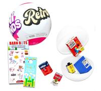 Zuru Set di mini marchi retrò per bambini, collezione retrò Mini Brands con mini palline misteriose retrò più libro adesivo Create-A-Face e gancio per porta | ZURU Mini Brands Retro Series