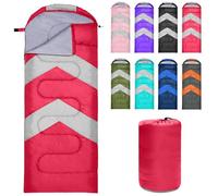 Zusentee Sacco a Pelo Estivo Invernale per Adulti e Bambini, Sacci a Pelo 4 Stagioni in Resistenti Impermeabile Ultraleggero e Compatto, Portatile Busta Rettangolare per Campeggio, Rosso
