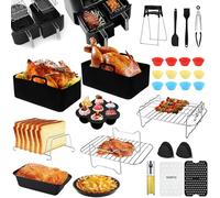 ZUSUZU Accessori Friggitrice Ad Aria per Ninja Foodi,Set da 128 Pezzi di Teglia per Friggitrice Ad Aria,Accessori per Friggitrices Ad Arias,Teglie per Friggitrices Ad Arias,per Stampo per Torte,ecc