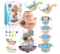 ZUSUZU Giocattoli da Bagno per Bambini,Giocattoli Vasca da Bagno,Giochi Bagnetto,Giochi Vasca da Bagno Bambini,Giochi Acqua Gioco Bambino Regalo Bambinis 1+ Anno con Giocattoli Animali Marini