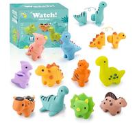 ZUSUZU Giocattoli Montessori con 10 Dinosauri per Bambini 1 2 3 Anni | Giocattolo Sensoriale E di Apprendimento Motorio | Set Selezione Colori E Impilabile | Regalo per Natale E Compleanno