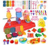 ZUSUZU Pasta Modellabile,Set di Plastilina Creativa,Set da 65 Pezzi con Accessori Come Macchina per Gelati,Macchina per Noodles e Ravioli,Formine Plastilina Giocattoli per Bambini dai 3 Anni in su
