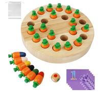 ZUSUZU Scacchi di Legno Carota Memoria, Giochi Montessori Superiore 3 4 5 6 Anni e Anziani, Educativo Giocattolo di Cognitiva del Colore e Allenamento Memoria, Regalo Adatto per Bambini Anziani