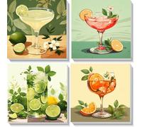 ZUUMGAR Dipingere con i Numeri Adulti,4Pcs Dipingere con i Numeri per Bambini, Kit Lavoretti Creativi per Bambini, Pittura Acrilica Numerata Per Decorazione Della Casa,20 * 20cm Senza Cornice