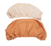 ZUUOZBYY 2 Pezzi Lenzuola con Angoli per Culla Lenzuola in Cotone Elastico Morbide e Traspiranti per Materasso per Culla Rettangolare Ovale a Clessidra (Set caramello all'albicocca)