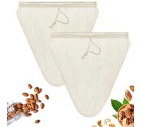 Zuuyye - Filtro Riusabile per Latte Vegetale, 2 Pezzi Sacchetti Lavabili per Latte di Frutta Secca, Succhi, Formaggio & caffè - Forma Triangolare