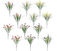 Zuuyye Fiori Artificiali Come Veri 12 Pezzi Piante Artificiali per Esterno Decorazione Balcone Giardino