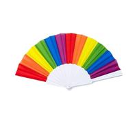ZUWIJEQ 1pcs Ventaglio Pieghevole Arcobaleno, Ventaglio Pieghevole, Ventaglio Pieghevole Bandiera Arcobaleno LGBT Pride Ventaglio Accessori Gay Arcobaleno, per la Danza Decorazione di Oggetti di Scena