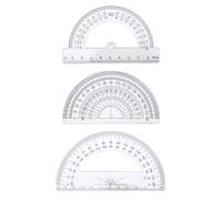 ZUWIJEQ 3 Pezzi Goniometro 180°, Goniometri Matematici Plastica, Matematica Geometria Strumento Forniture per Ufficio Scuola Casa Classe Studenti, Trasparente,con righello