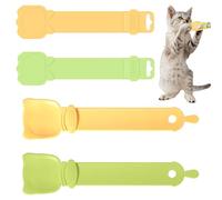 ZUWIJEQ 4 Pcs Cat Strip Feeder,Cucchiai per Dolcetti per Gatti,Cucchiaio da Spremere per Gatti,Cat Treat Feeding Spoon,Cat Wet Treats Dispense Spoon,Cat Food Spoon for Wet Food, per Cibo Gatti