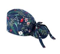 ZUWIJEQ Cuffia Chirurgica Donna, Cuffietta Chirurgica, Cappello da Cuoco, cuffia sala operatoria, Cuffia Infermiera, Cappelli da Lavoro con Bottoni Nastri Lacci per Donne Capelli Lunghi (Fiore)