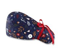 ZUWIJEQ Cuffia Chirurgica Donna,Cuffietta Chirurgica,Cappello Da Cuoco,Cuffia Sala Operatoria,Cuffia Infermiera,Cappelli Da Lavoro Con Bottoni Nastri Lacci Per Donne Capelli Lunghi,Uccello (Blu Scuro)