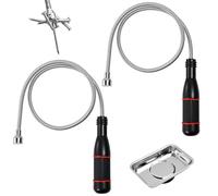 Zuxbolf 1 Pz Vassoio Magnetico in Acciaio Inossidabile da 9.2 * 6.5cm con 2 Pz Sollevatore Magnetico Flessibile,Calamita Flessibile Officina per Chiavi,Viti,Parti Metalliche,60cm