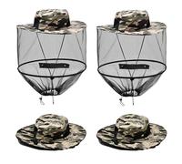 Zuxbolf 2 Pz Cappello per Zanzariera,Cappello da Apicoltore con Velo,Cappello Anti-zanzare Insetti,Berretto da Apicoltore Camo Secchio per Uomo Donna Escursionismo, Pesca, Campeggio All'aperto