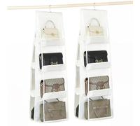 Zuxbolf 2 Pz Portaborse da Armadio Appendibile,Organizzatore Borse da Armadio a 8-Tasche Pieghevole e Universale,Organizer da Appendere per Borsa con Gancio per Armadi Ordinati