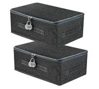 Zuxbolf 2 Pz Scatola Richiudibile con Coperchio,Scatola Portaoggetti con Lucchetto a Combinazione,Organizer Pieghevole con Chiusura a Combinazione,per Vestiti, Scarpe, Biancheria (30 x 20 x 14 cm)