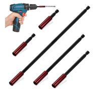 Zuxbolf 5 Pz Portainserti Magnetico da 1/4",Prolunga per Punte Magnetiche da 50/60/100/150/300 mm,Supporto Inserti per Avvitatore,Portainserti Sgancio Rapido per Avvitatore a Percussione