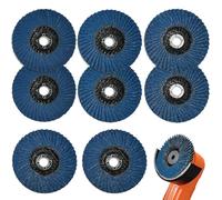 Zuxbolf 8 Pz Dischi Abrasivi per Smerigliatrice,Dischi Lamellari per Smerigliatrici Angolari,Grana 40/60/80/120,ø 76 mm x 10 mm,Disco Abrasivo per Smerigliatrici Angolari da 8 V e 12 V