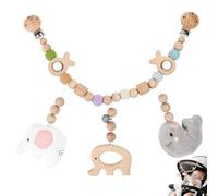 Zuxbolf Catena per Passeggino Appeso in Legno,Giochi Passeggino Neonati in Legno,Collana Pendente per Passeggini,Catena per Carrozzina per Ragazzi Ragazze per Neonati e Bambini
