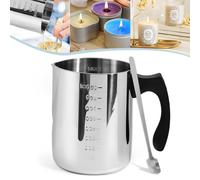 Zuxbolf Pentola Sciogliere Cera in Acciaio Inox da 900 ml,Tazza per Sciogliere Cera,Brocca per Realizzare Candele,Fonderia Cere con Manico Antiscottatura,Pentolino per Candele Fai da te