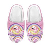 ZUXONGSY Pantofole da ragazza, alla moda, morbide e traspiranti, per la casa, con suola antiscivolo, con punta chiusa, Arcobaleno e Salamandra, 30/31 EU