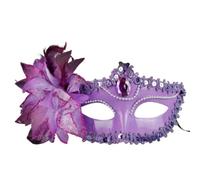 ZUXWUX Dance Party Diamond Mask Feather Flower Wedding Performance Costume Lady Masquerade