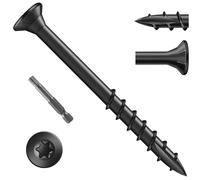 Zuyya 50 viti per legno Torx, 4,2 x 50 mm, viti per truciolato, viti per costruzione in legno, viti nere a testa svasata, viti universali, viti parzialmente filettate con T25 bit