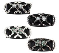 ZUYYON 4 pettini magici per capelli, elastici con perline, doppi pettini laterali, per donne e ragazze, accessori per lo styling dei capelli fai da te (albero di fiore)