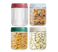 Zuzer 4PCS Overnight Oats Jars 600ml Barattoli Vetro con Coperchio,Barattoli Avena Barattoli Yogurt Vetro per Yogurt Budino Insalata Marmellata Miele