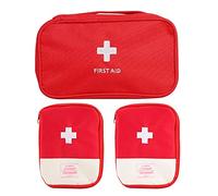 Zuzer Borsa da viaggio per farmaci, borsa di emergenza, 3 pezzi, vuota, per il primo soccorso, impermeabile, per la medicina, per la casa, l'ufficio e le attività all'aperto, Colore: rosso, 3 Stück