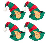 Zuzer Cappello Babbo Natale, 4PCS Cappellini Natale Cappello da Babbo Natale Cappello da Elfo,Cappellini di Natale Cappello di Natale per Vestito da Babbo Natale Ornamenti