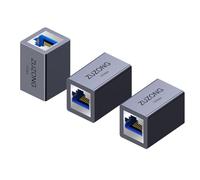 ZUZONG Accoppiatore Ethernet RJ45 da 10 GB, 10 Gbps, accoppiatore in linea per Cat8/Cat7/Cat6a/Cat6/Cat5e/Cat5, adattatore per PC, router, modem, PS5, Xbox, femmina a femmina (3 pezzi
