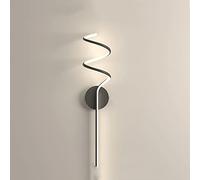 ZVALIEVYE Applique a Vite, Modernada da Toeletta a Led Nera, Minida da Parete a Led in Metper Interni, Semplici Luci Decorative per Sfondo Tv in Soggiorno, Apparecchio Di Illuminaziper Interni per Sca